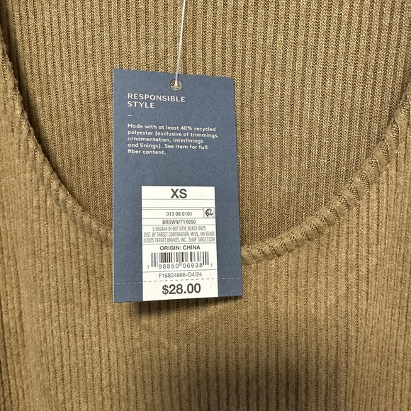 Women's Universal Thread Ribbed Tank Dress Brown Size XS Maxi Tan NEW NWT scoop - Picture 4 of 12